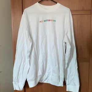 For Better Days rainbow print lightweight sweatshirt